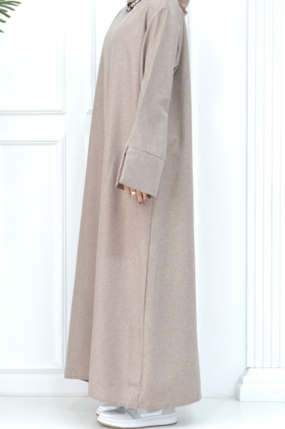 Hasan Polyester Oversize Casual Abaya 715 - Khaki - Meliza