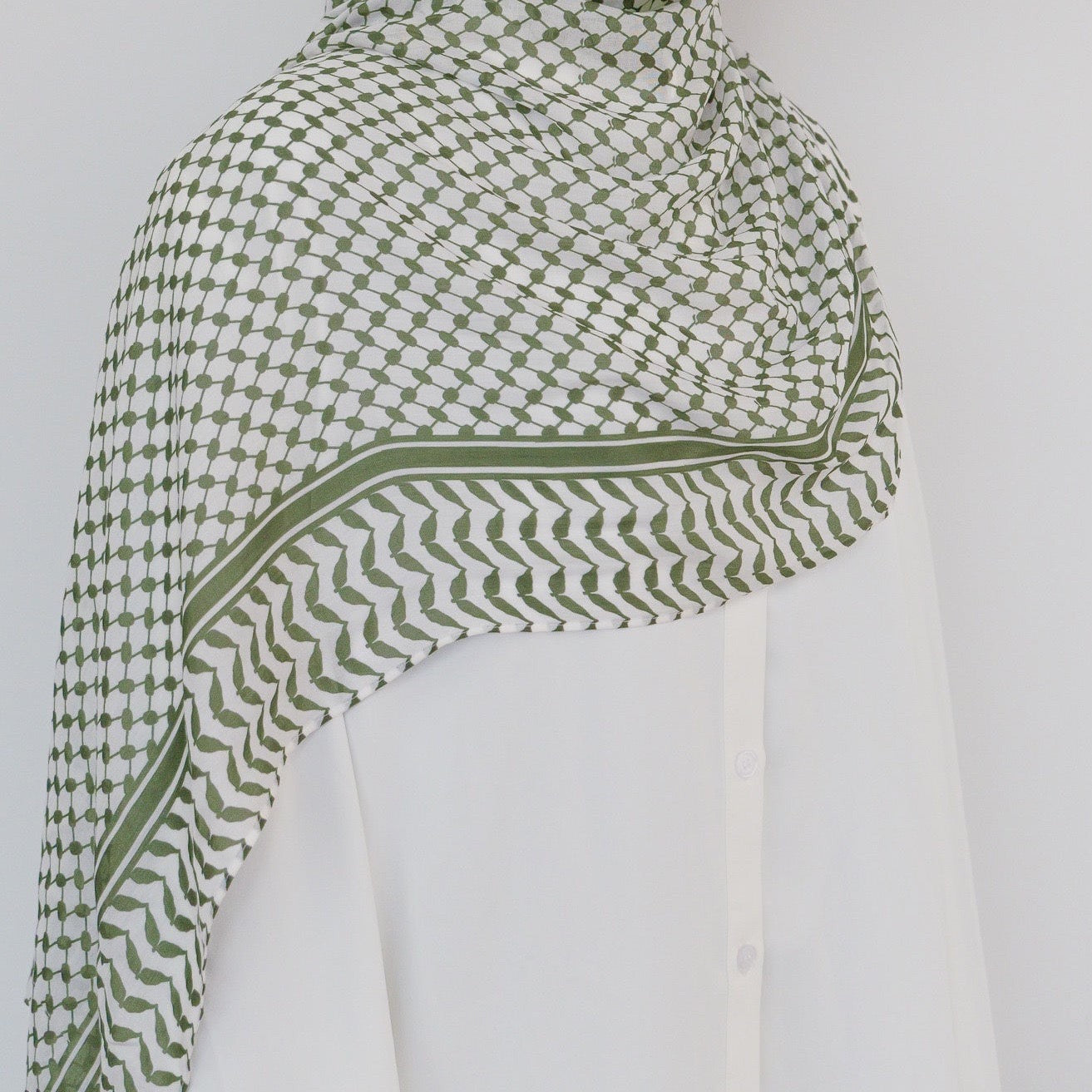 Keffiyeh Patterns Peace Dove Hijab 765 - Green