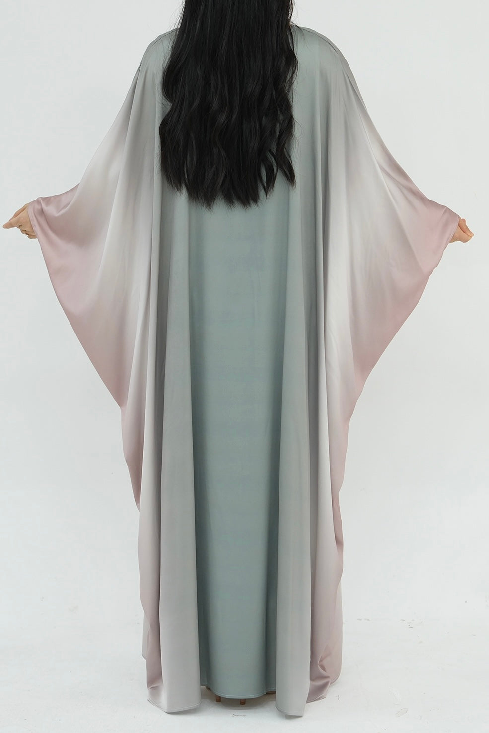 Jaseena Gradient Butterfly Sleeve Kaftan Abaya 799-Army Green