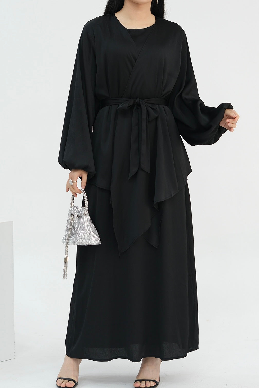 Ablah Two-Piece Modest Abaya Set 815- Black