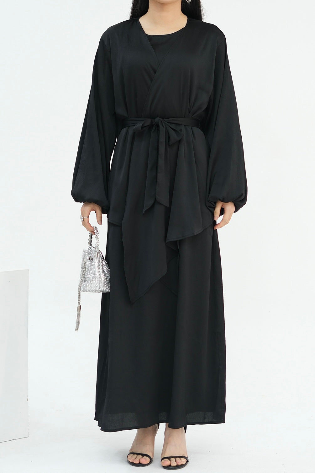 Ablah Two-Piece Modest Abaya Set 815- Black