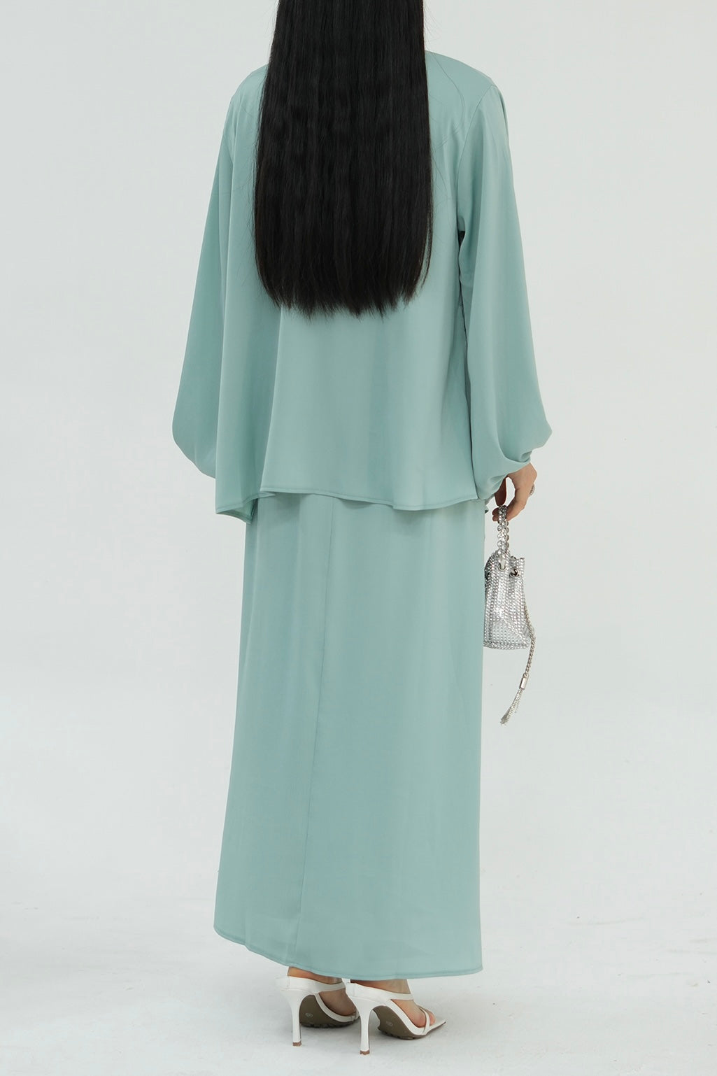 Ablah Two-Piece Modest Abaya Set 815 - Mint Green