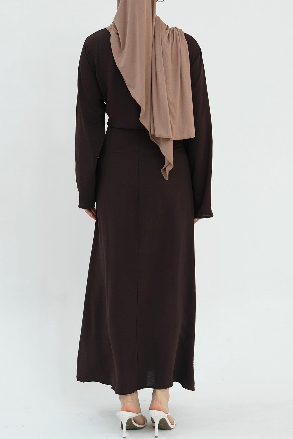 Hanadi Wrap Maxi Dress Abaya 822 - Coffee